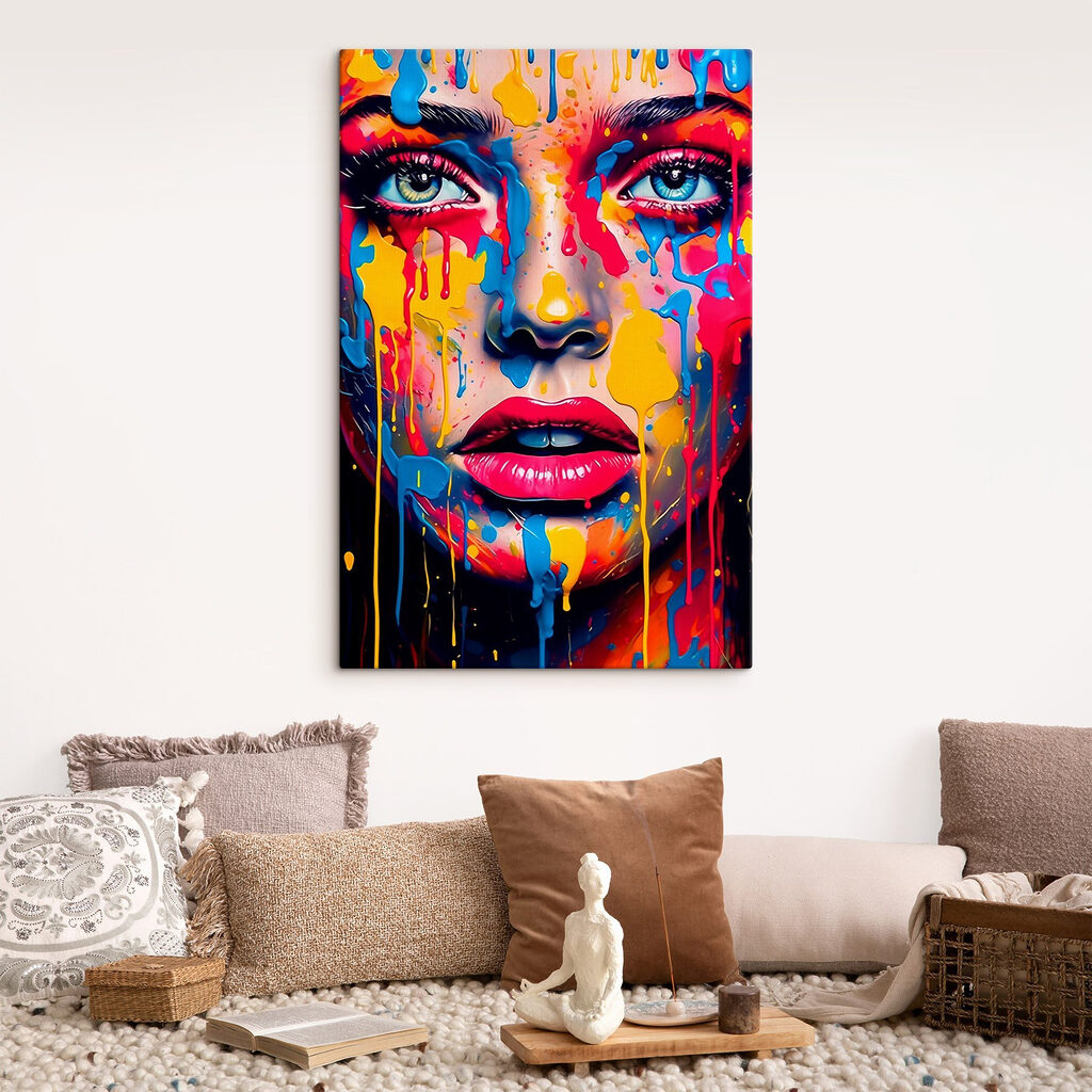 Woman with paint on her face Woman with paint on her face