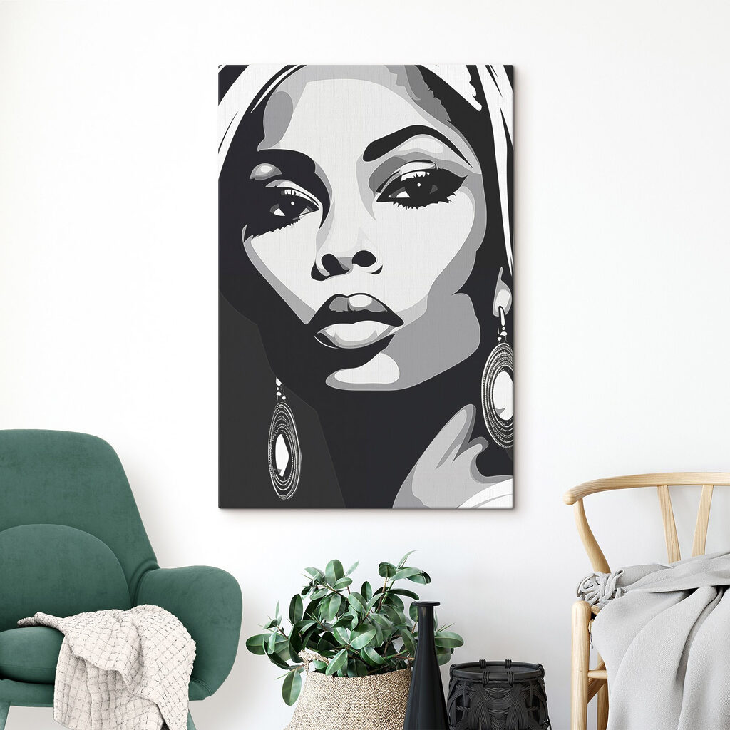 Woman with large earrings