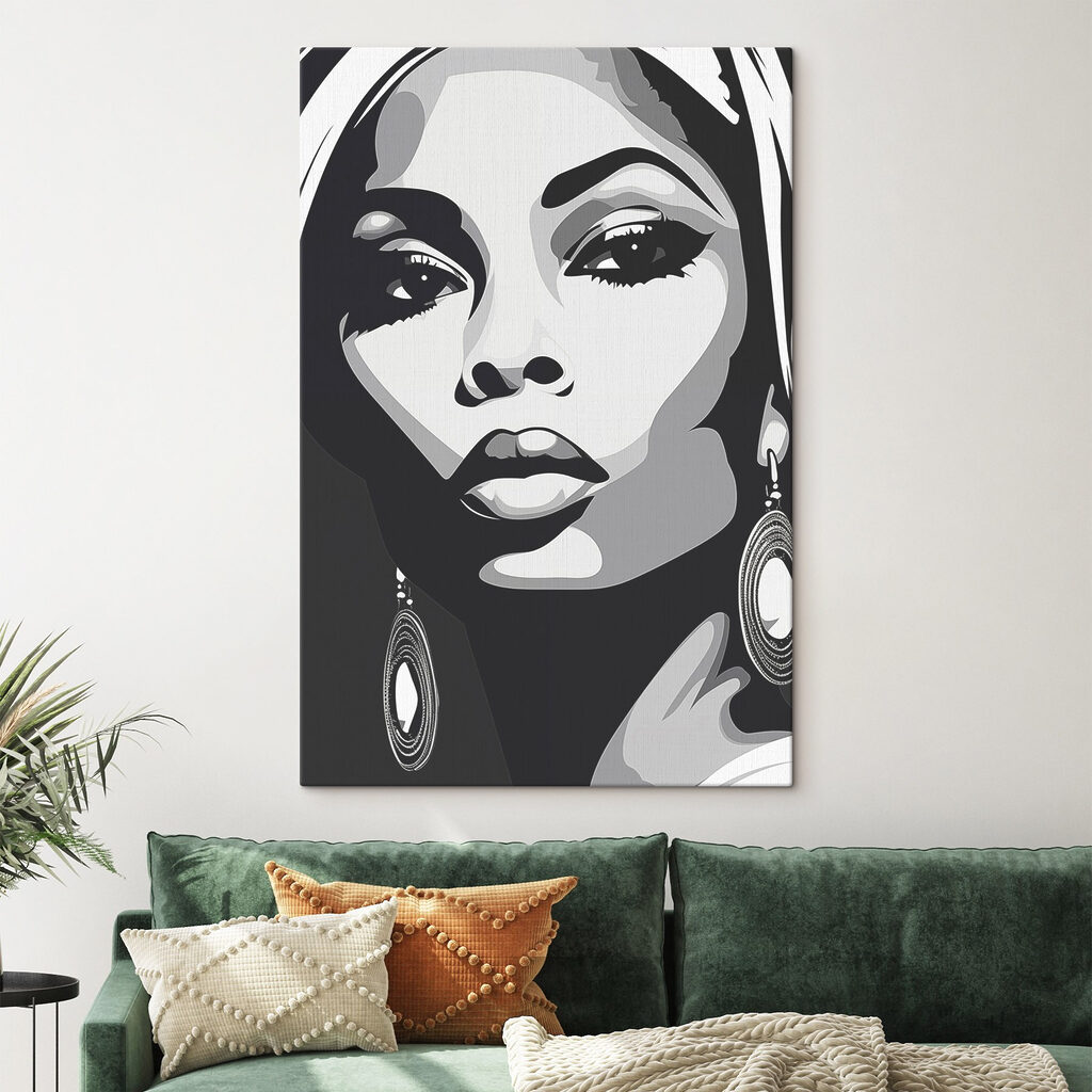 Woman with large earrings