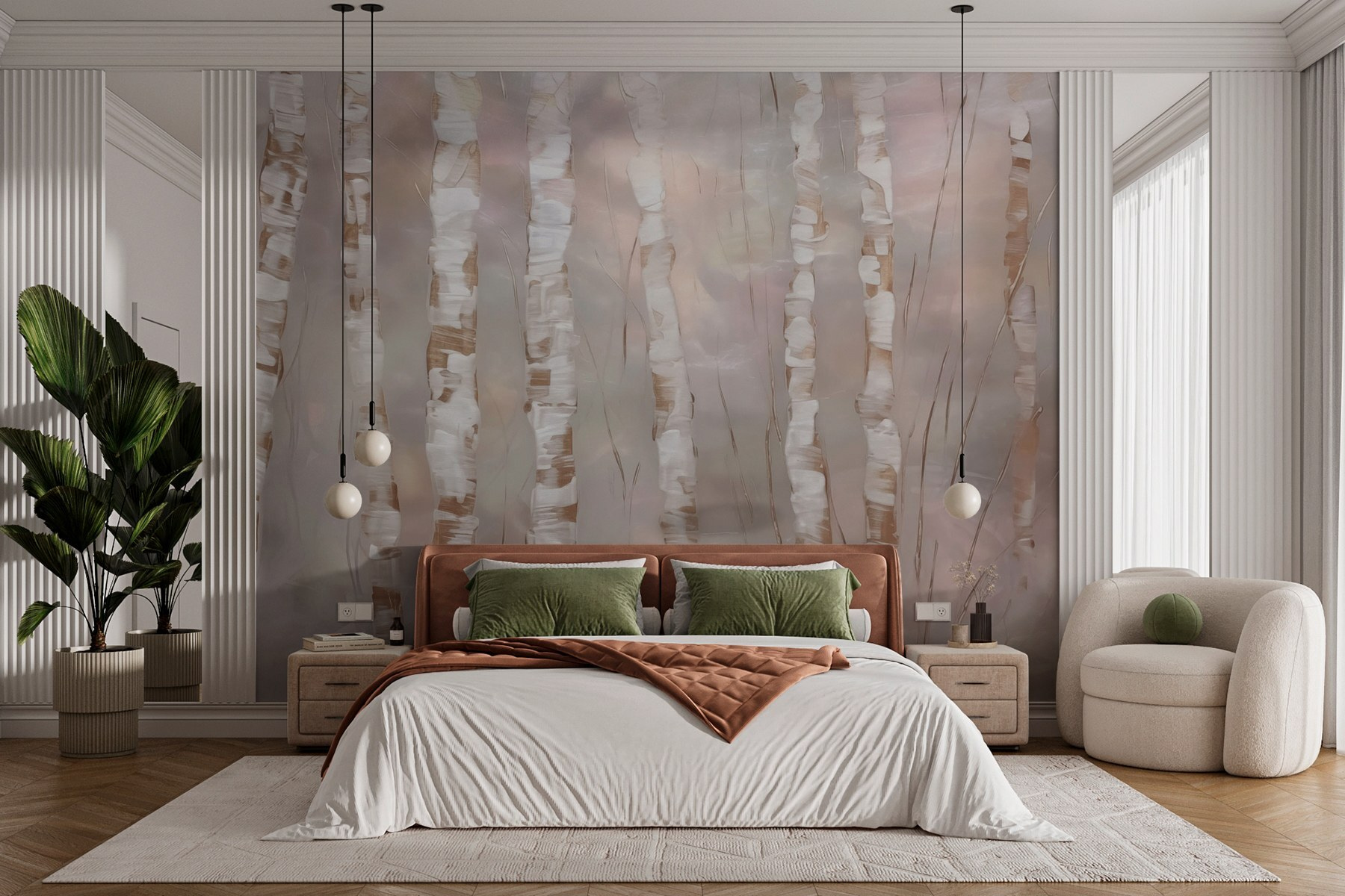 Whispers of nature through birch trees Whispers of nature through birch trees