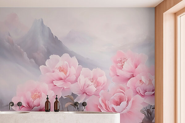 Painting of pink flowers