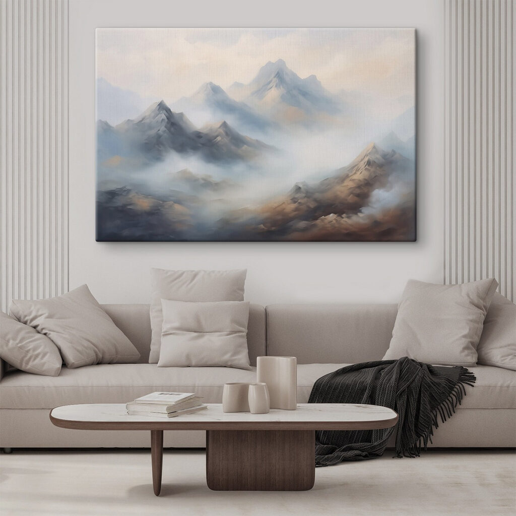 Mountain range with clouds