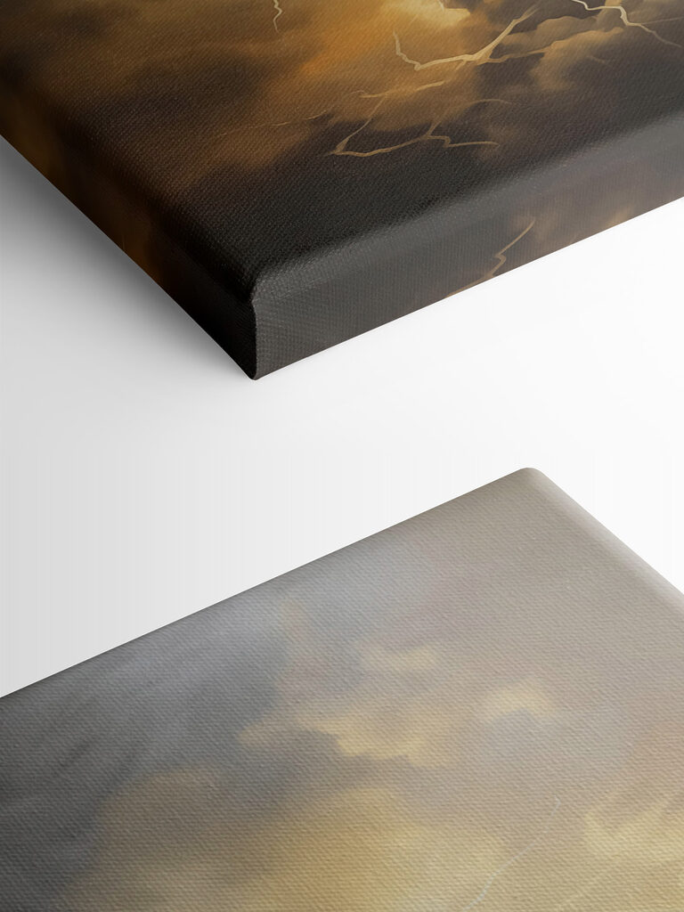 Lightning striking in the sky