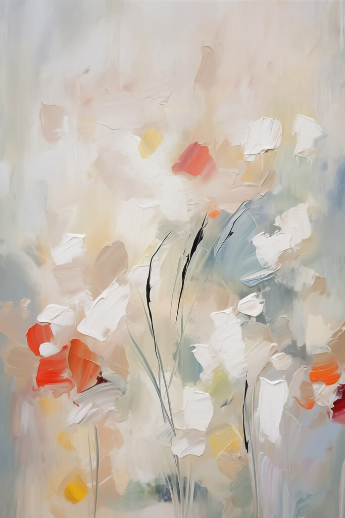 Painting of flowers on a wall Painting of flowers on a wall