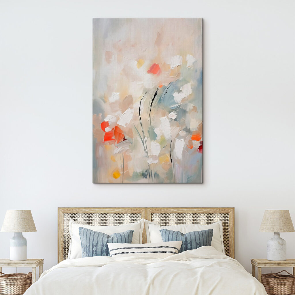 Painting of flowers on a wall Painting of flowers on a wall