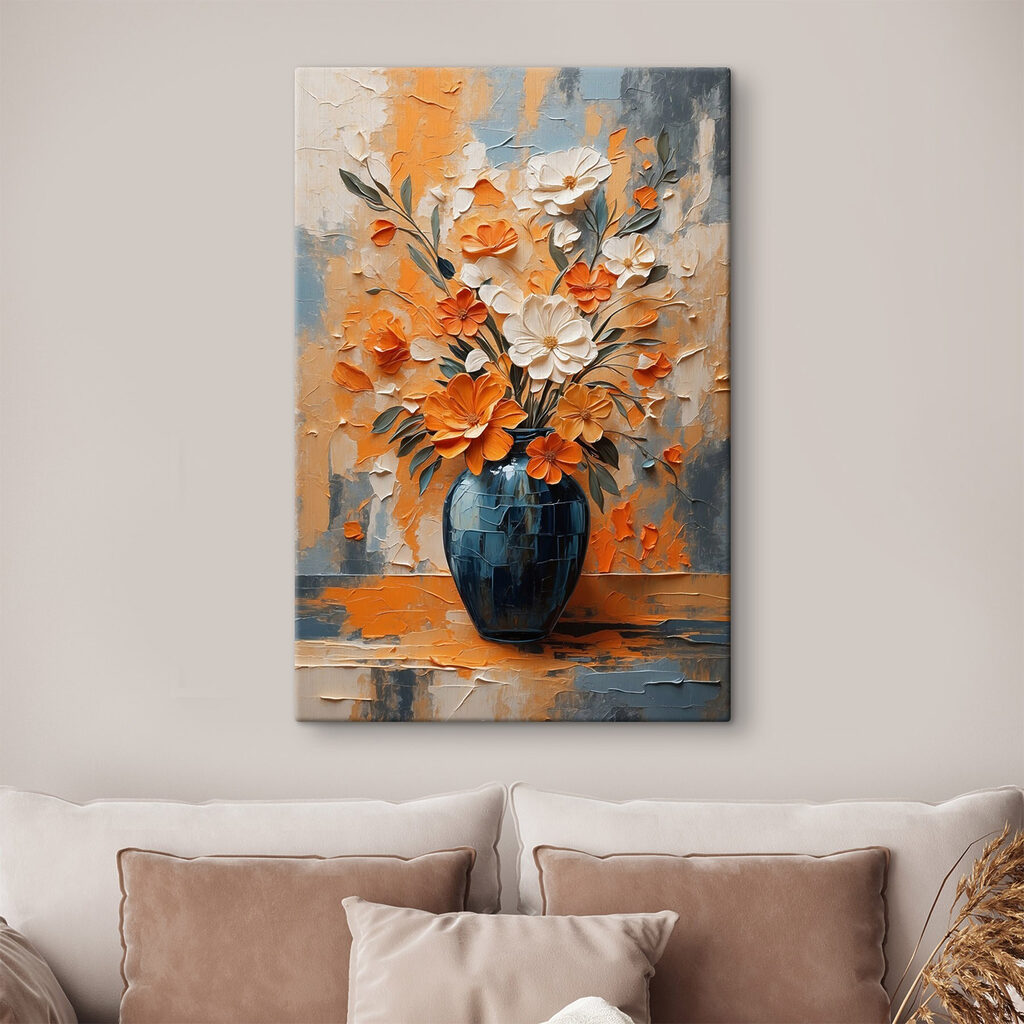 Painting of flowers in a vase Painting of flowers in a vase