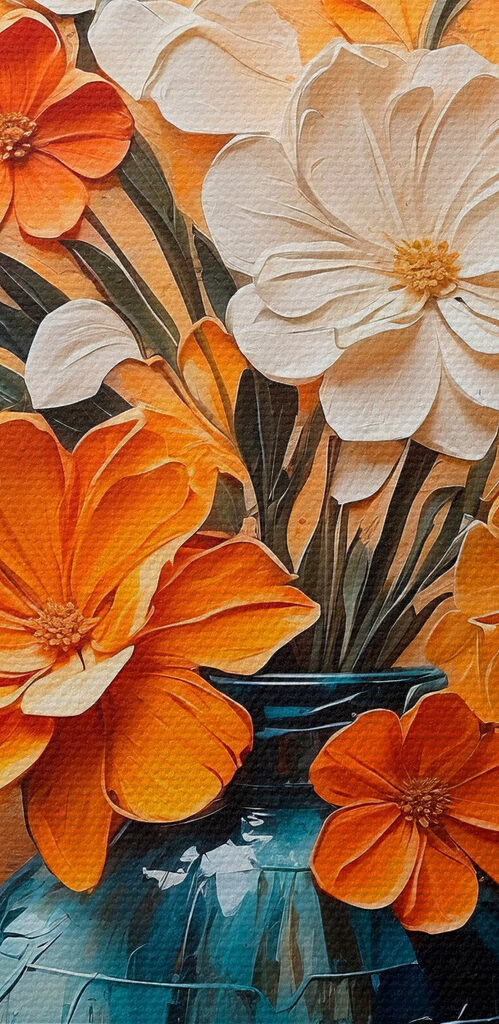 Painting of flowers in a vase Painting of flowers in a vase