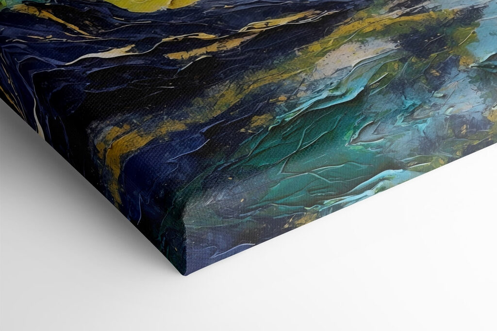 Painting of mountains and clouds