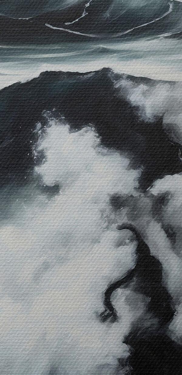 Painting of a ship in the ocean