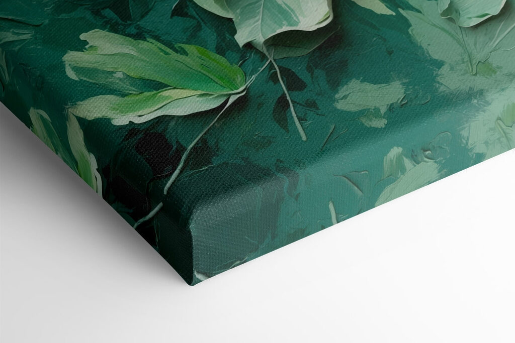 Painting of leaves on a wall