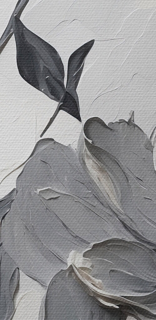 Painting of flowers on a white surface Painting of flowers on a white surface