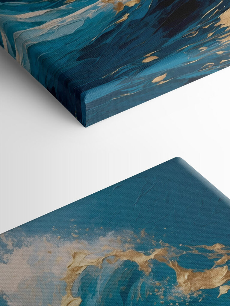 Majestic wave in vibrant blues