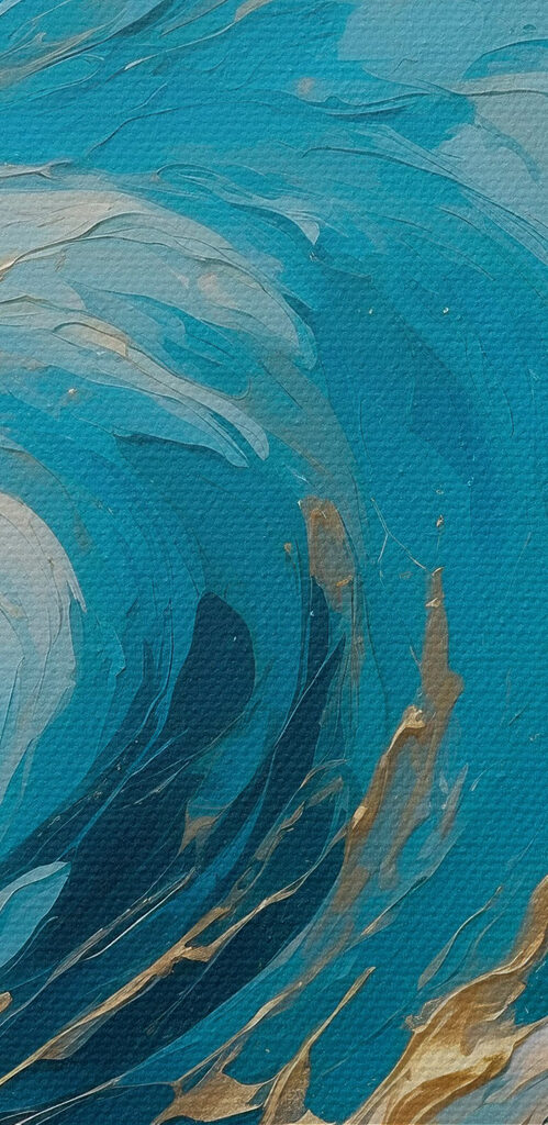 Majestic wave in vibrant blues