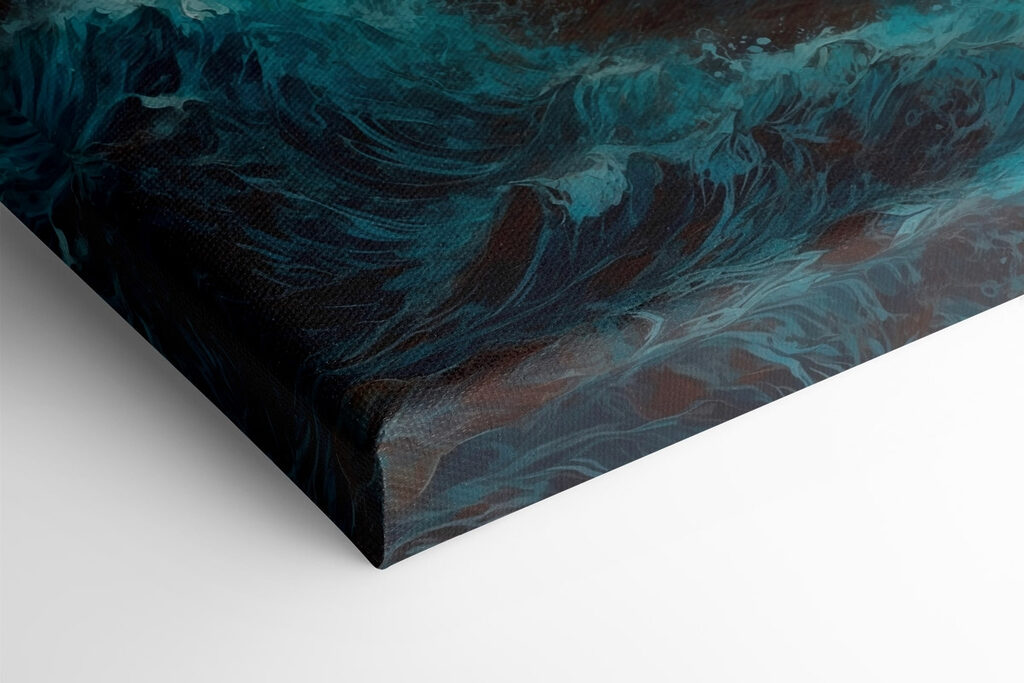 Painting of waves crashing into the ocean