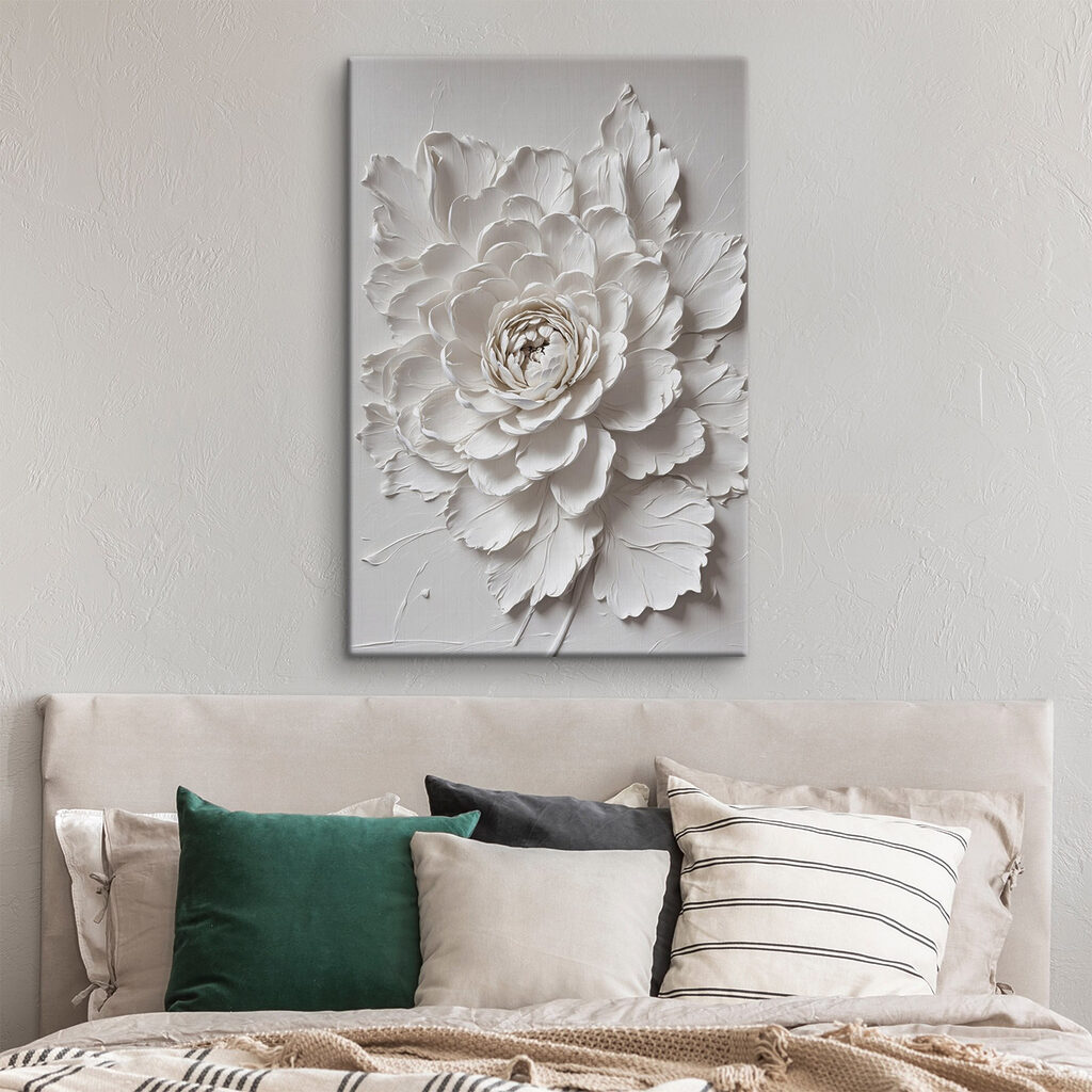 White flower with leaves