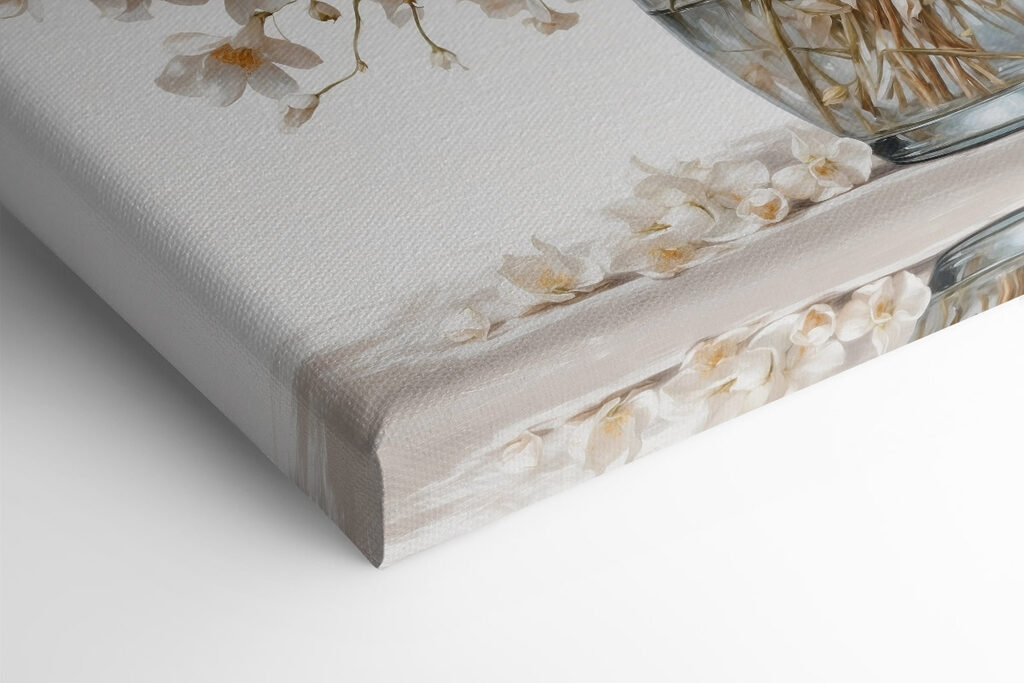 Vase of white flowers