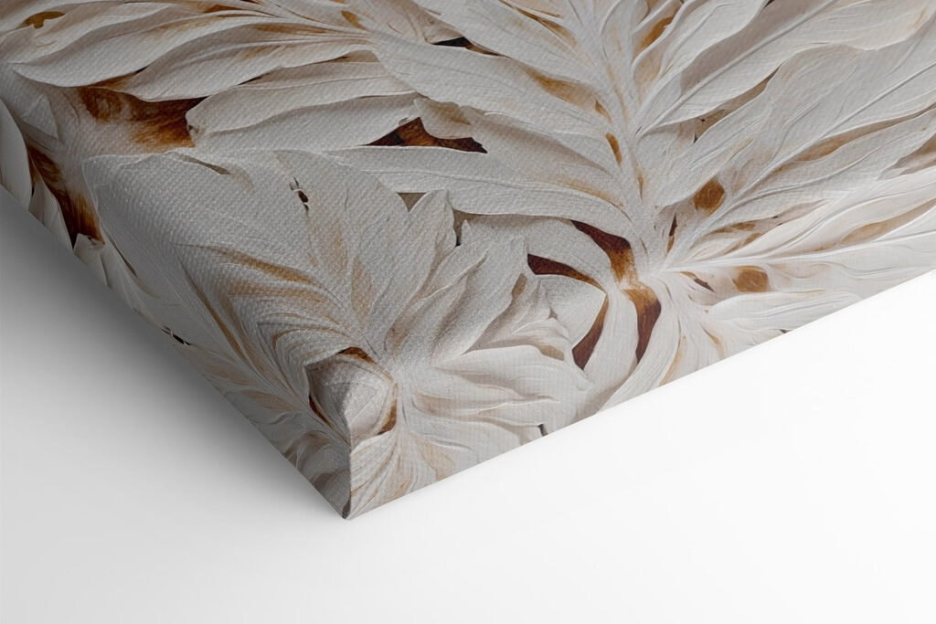 White and brown leaf pattern