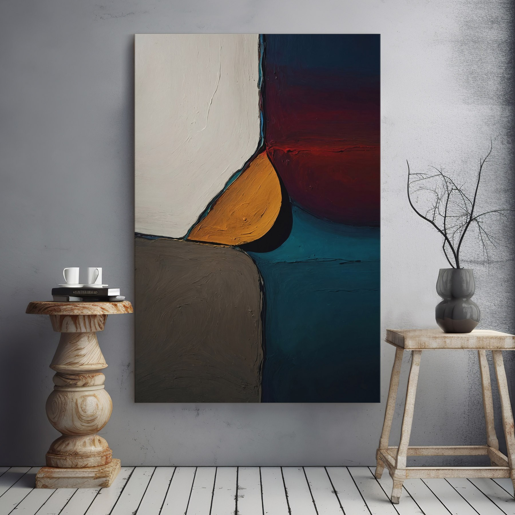 Abstract shapes in bold colors