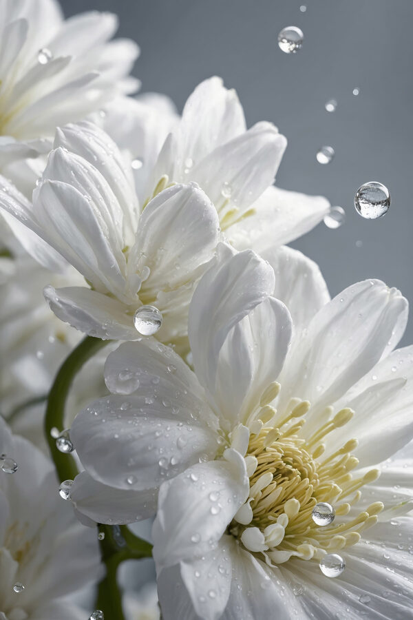 Delicate petals with morning dew