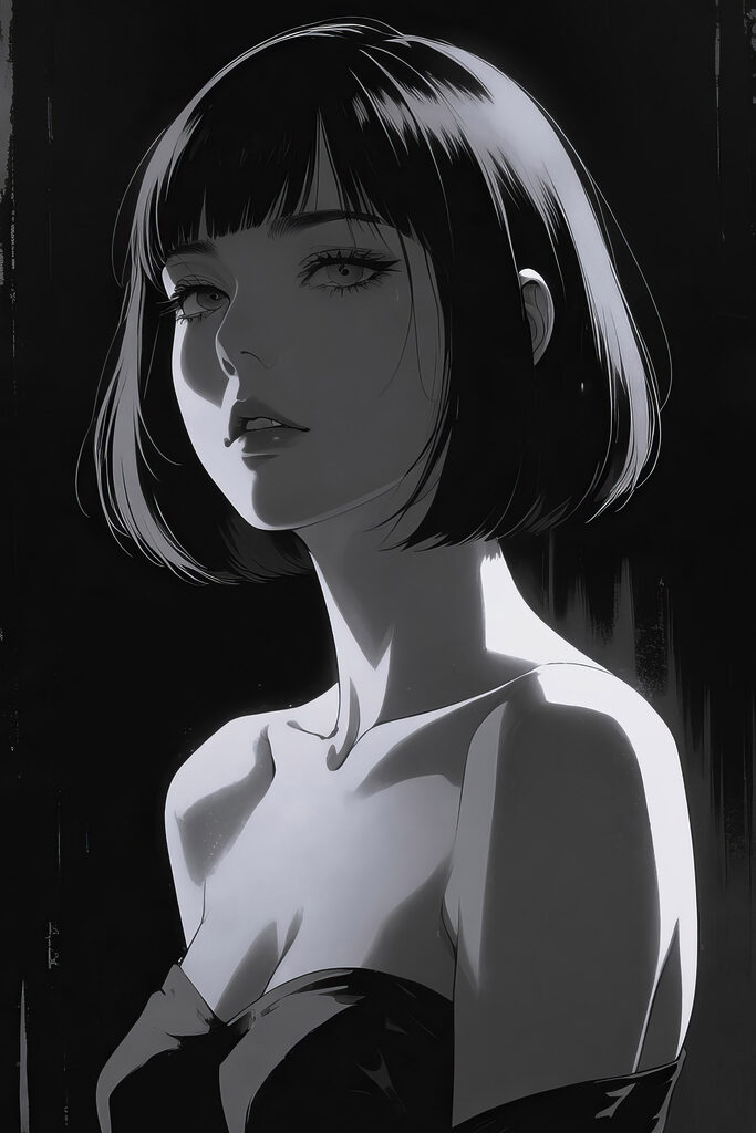 Woman with short hair Woman with short hair