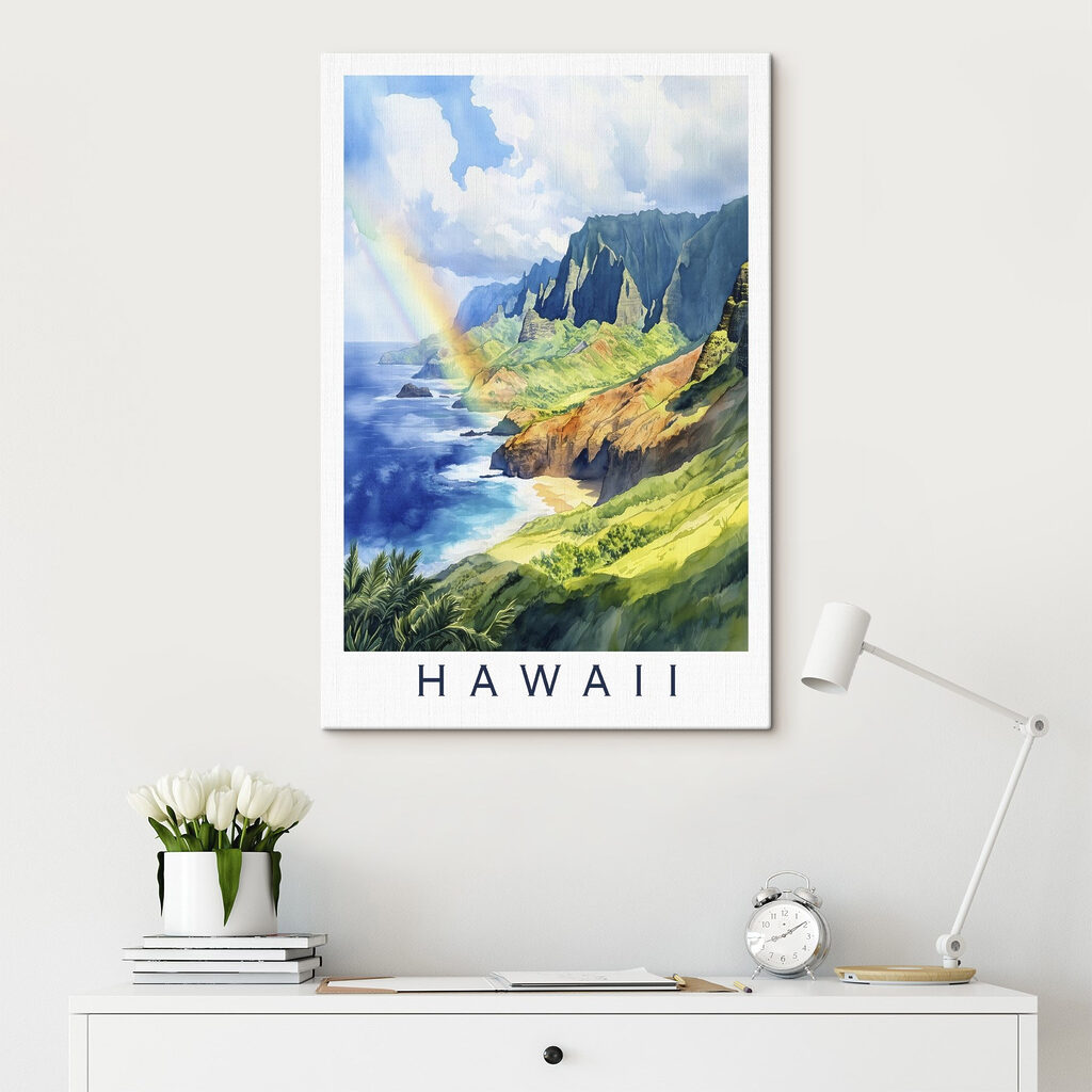 Rainbow over a rocky beach Rainbow over a rocky beach