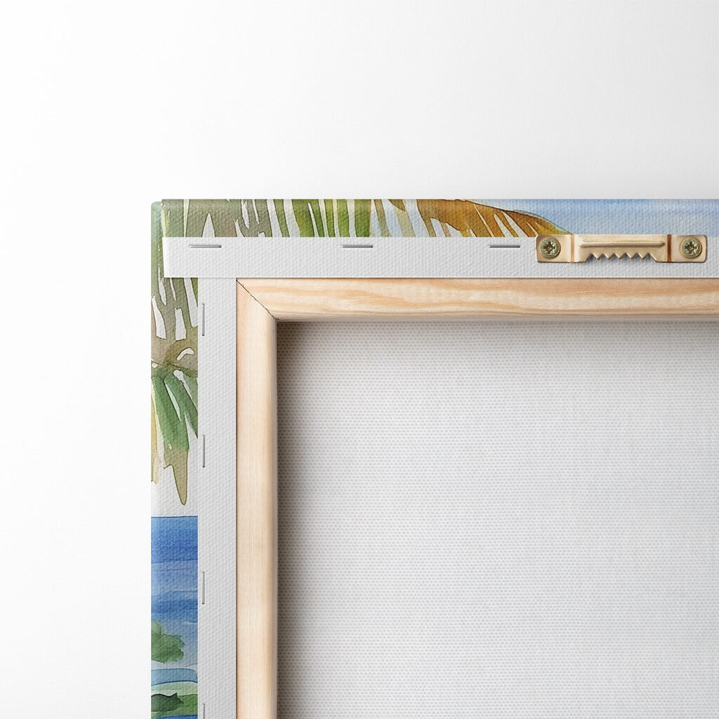 Watercolor painting of a beach and ocean Watercolor painting of a beach and ocean