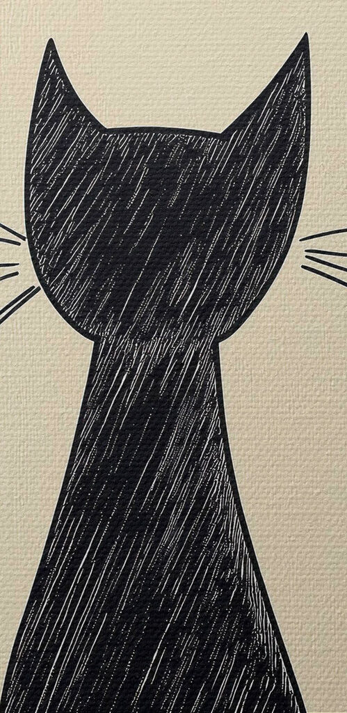 Black cat with whiskers