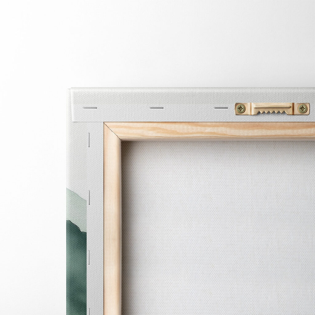 Painting of mountains and fog