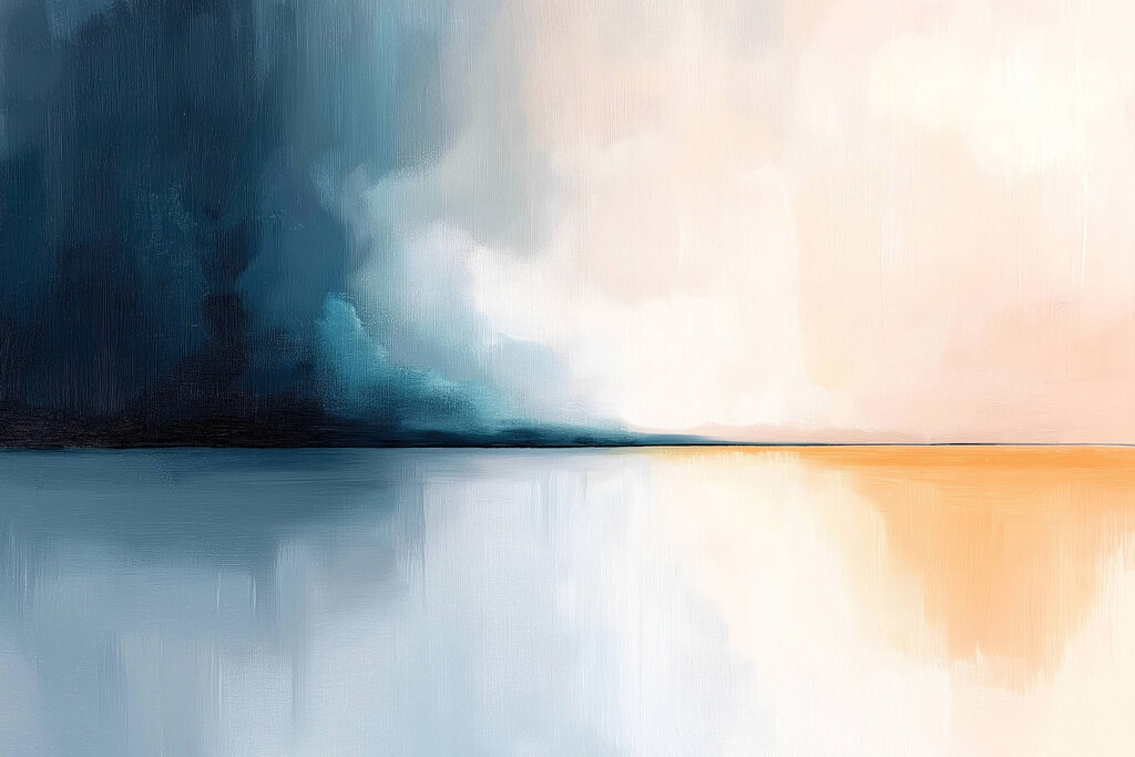 Painting of a body of water