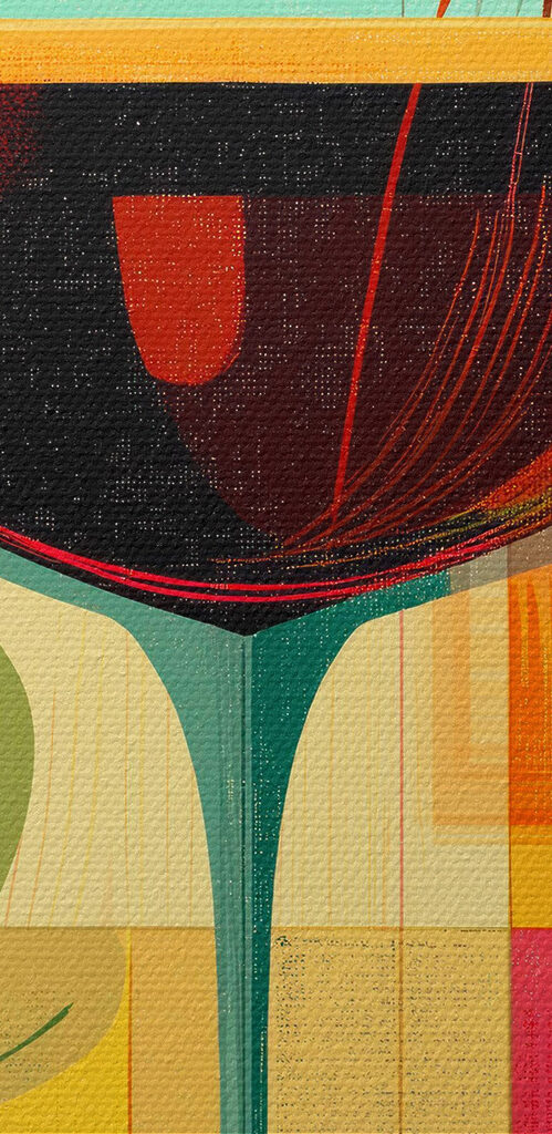 Colorful art of a martini glass