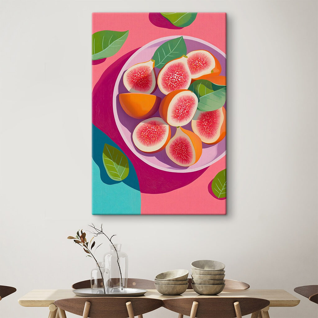 Bowl of fruit with leaves