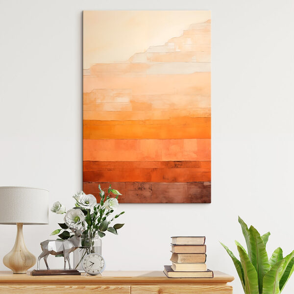 Narancssárga és fehér csíkos fal Vászonképek Narancssárga és fehér csíkos fal