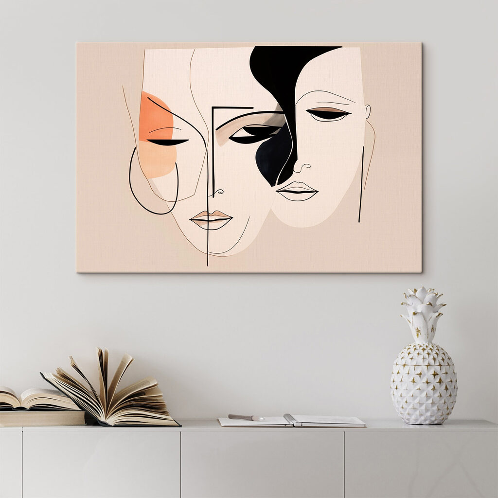 Drawing of faces with different colors