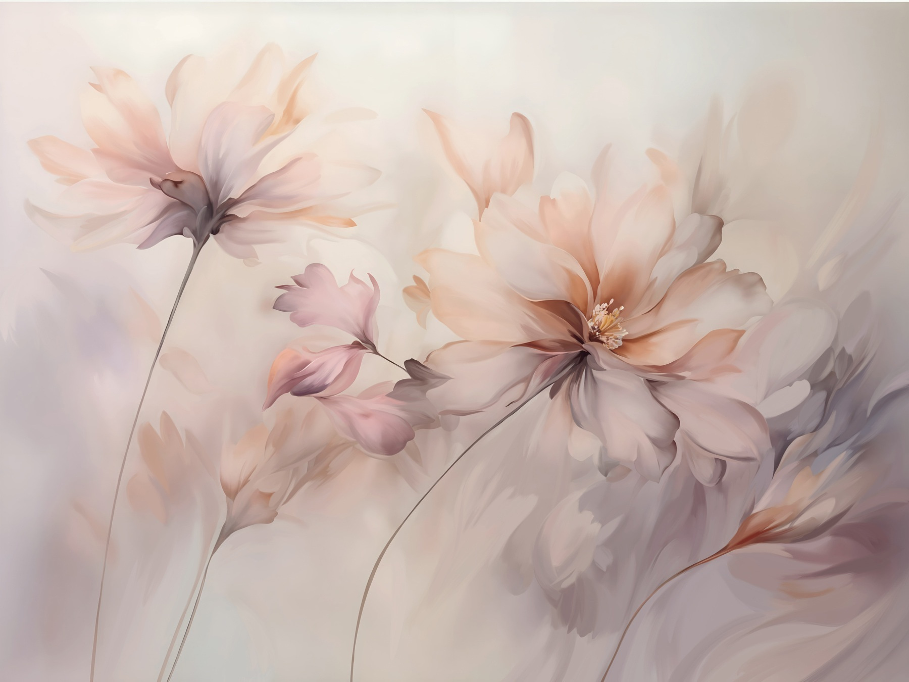 Painting of flowers on a white background