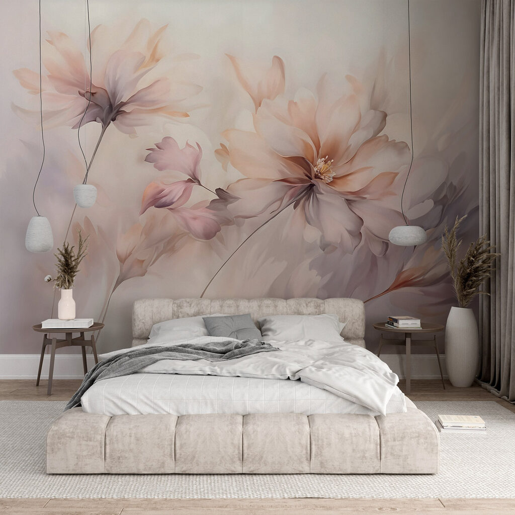 Painting of flowers on a white background