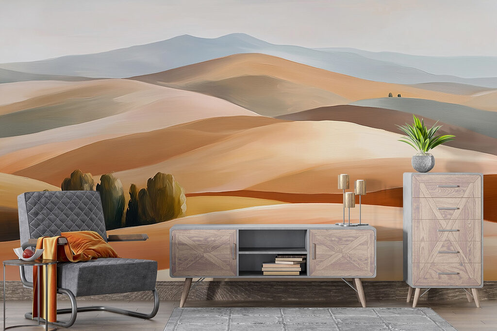 Landscape of hills and trees Landscape of hills and trees