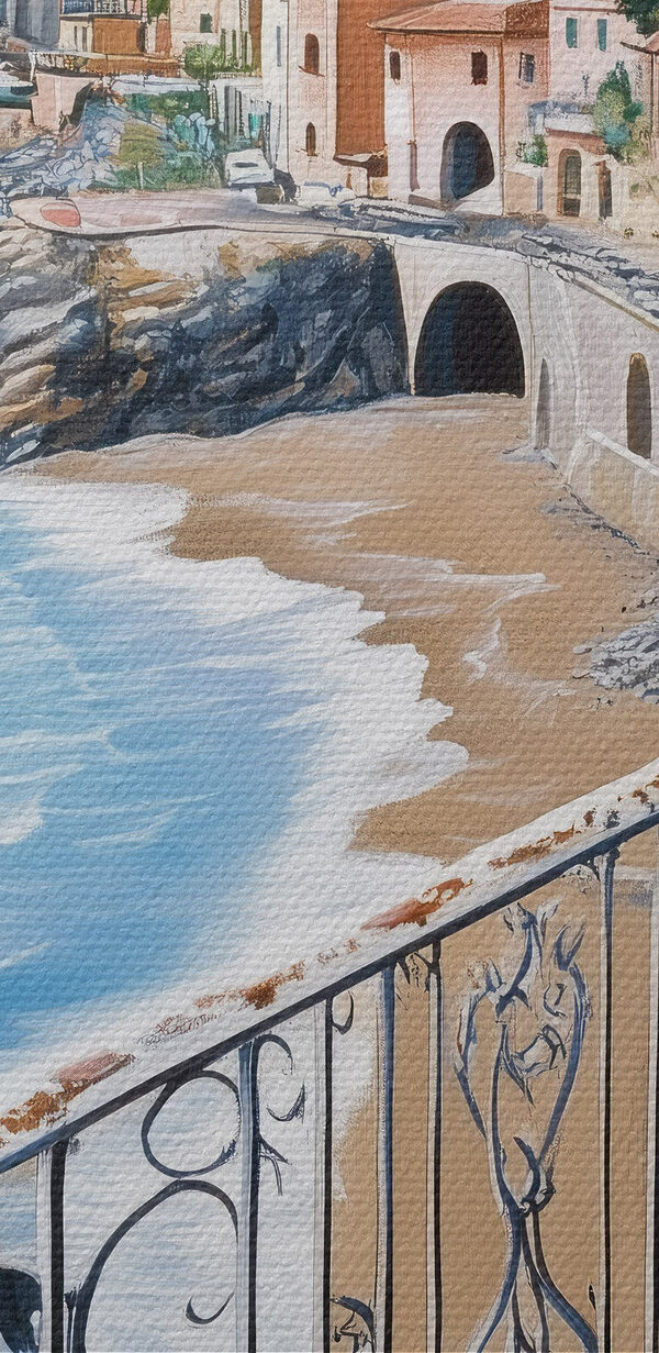 Balkon a strandra és a városra néző erkélyen Balkon a strandra és a városra néző erkélyen