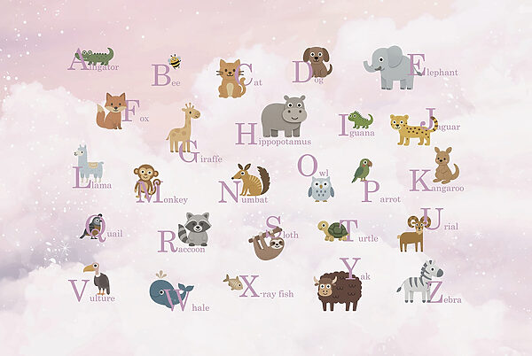 Group of animals with letters