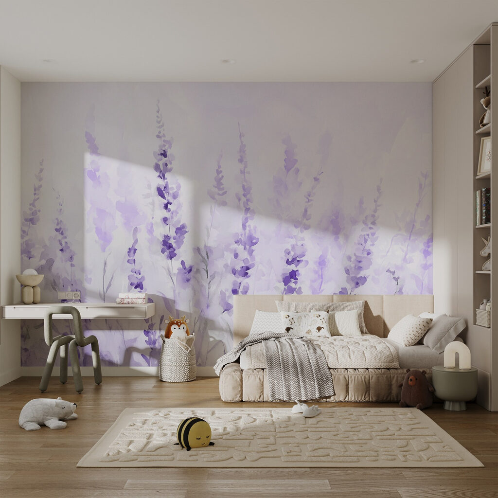 Painting of purple flowers Painting of purple flowers