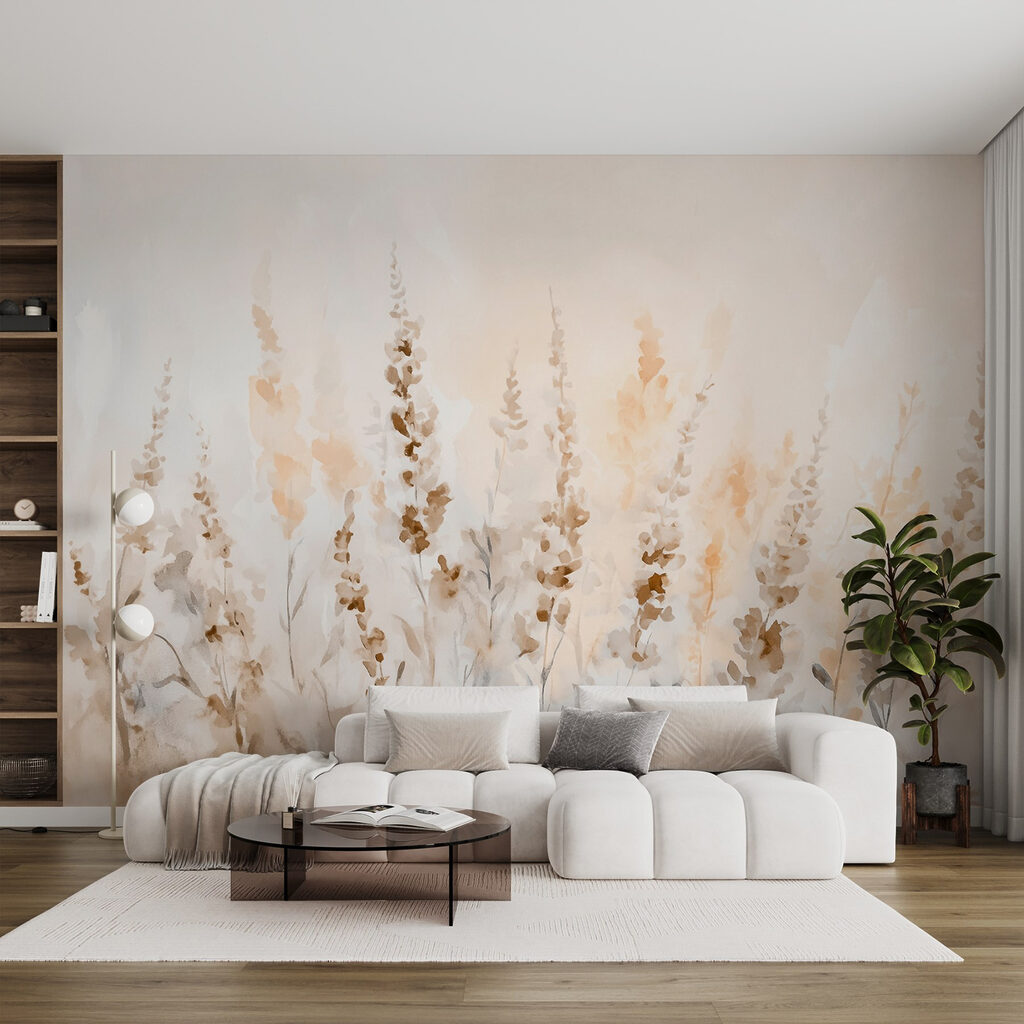 Painting of flowers in a field