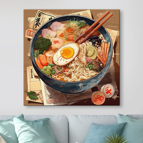 Egy tál ramen evőpálcikával és egy tojással Egy tál ramen evőpálcikával és egy tojással