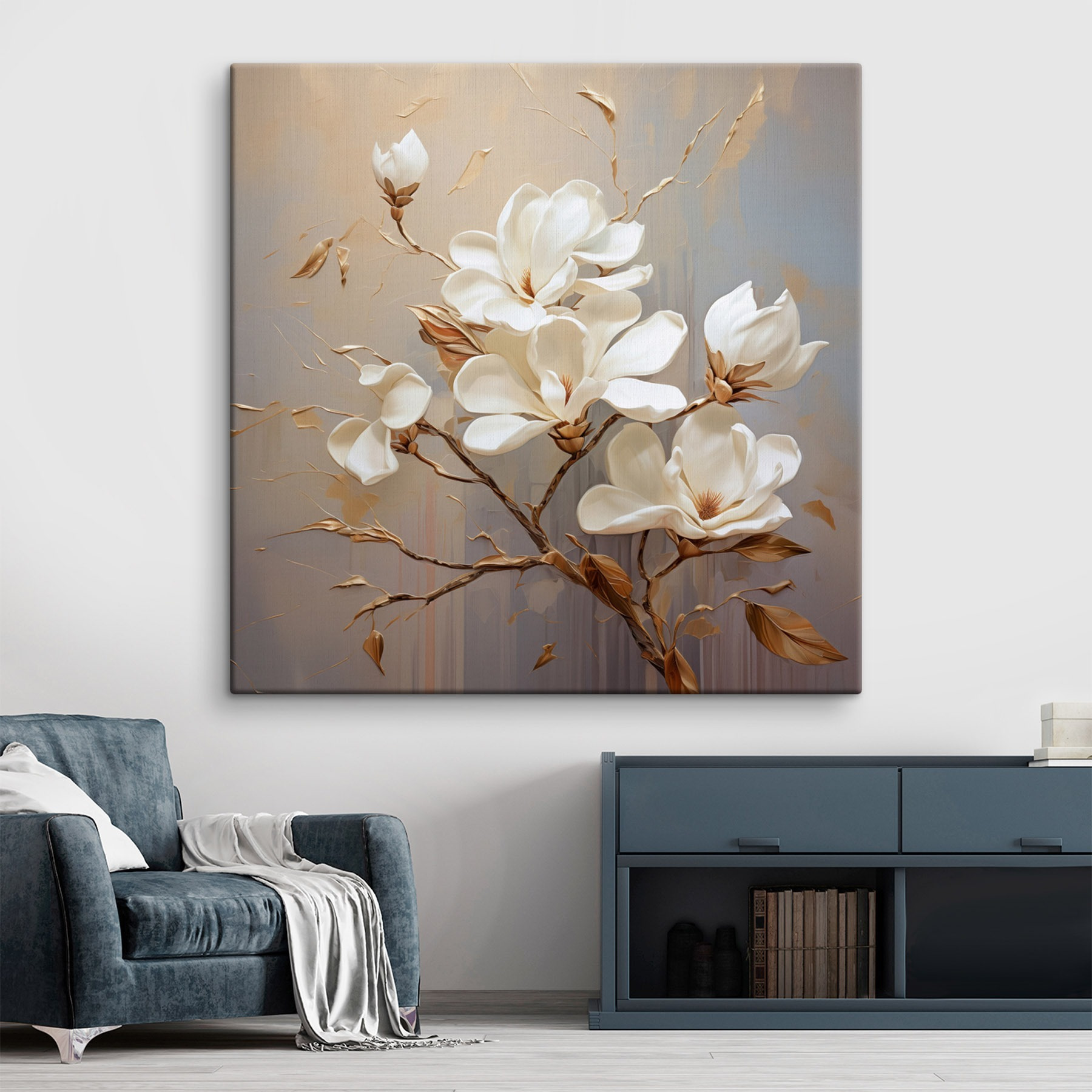 Painting of white flowers