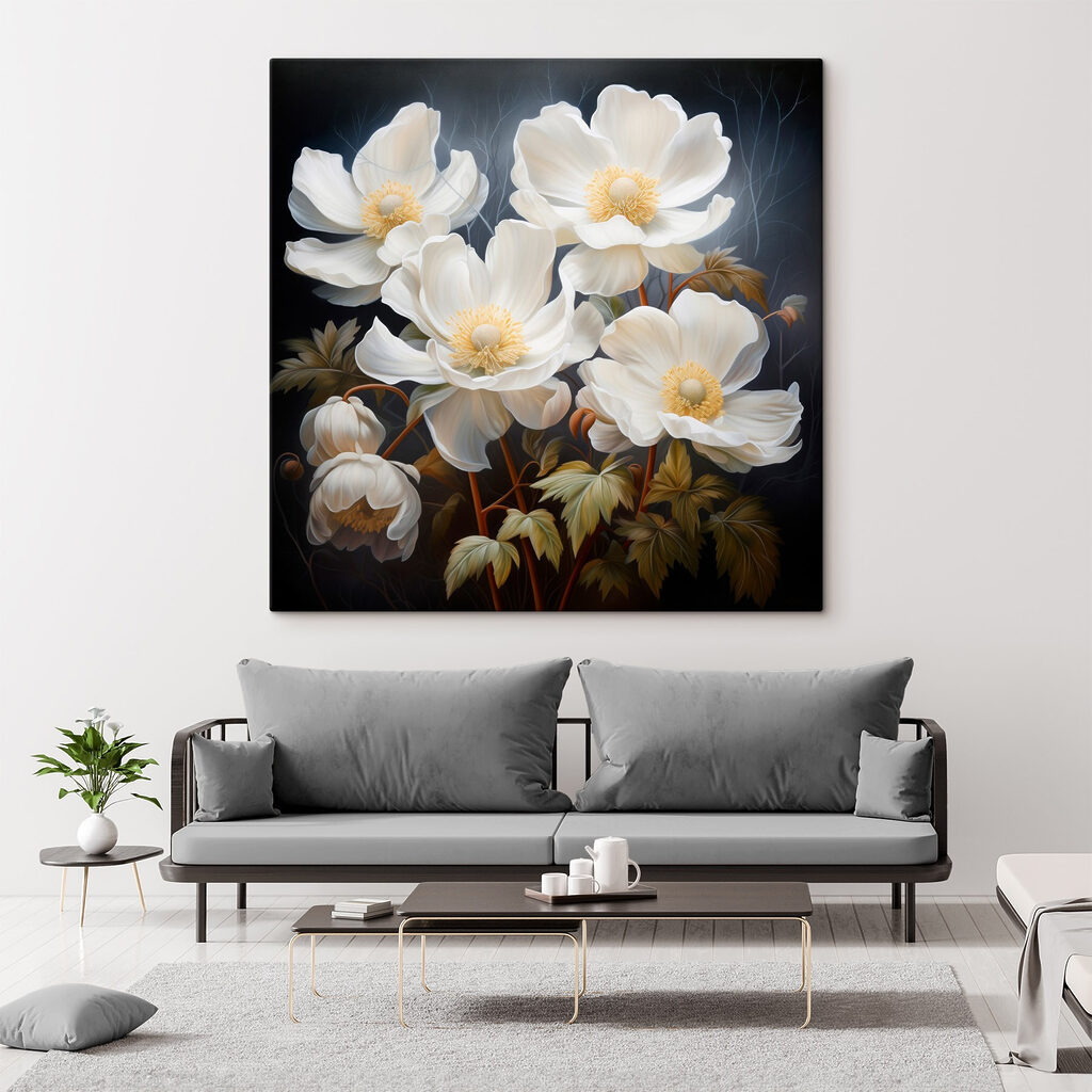 Painting of white flowers