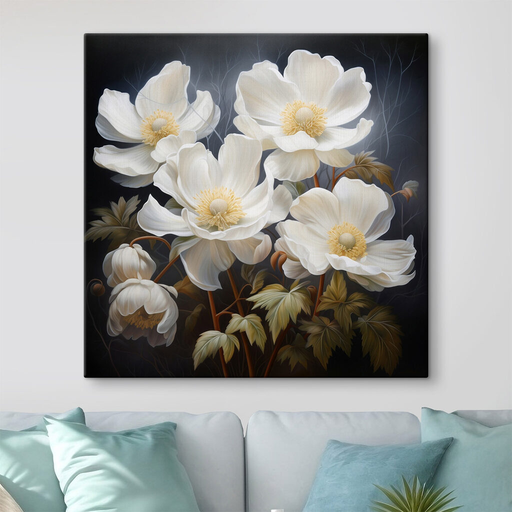 Painting of white flowers