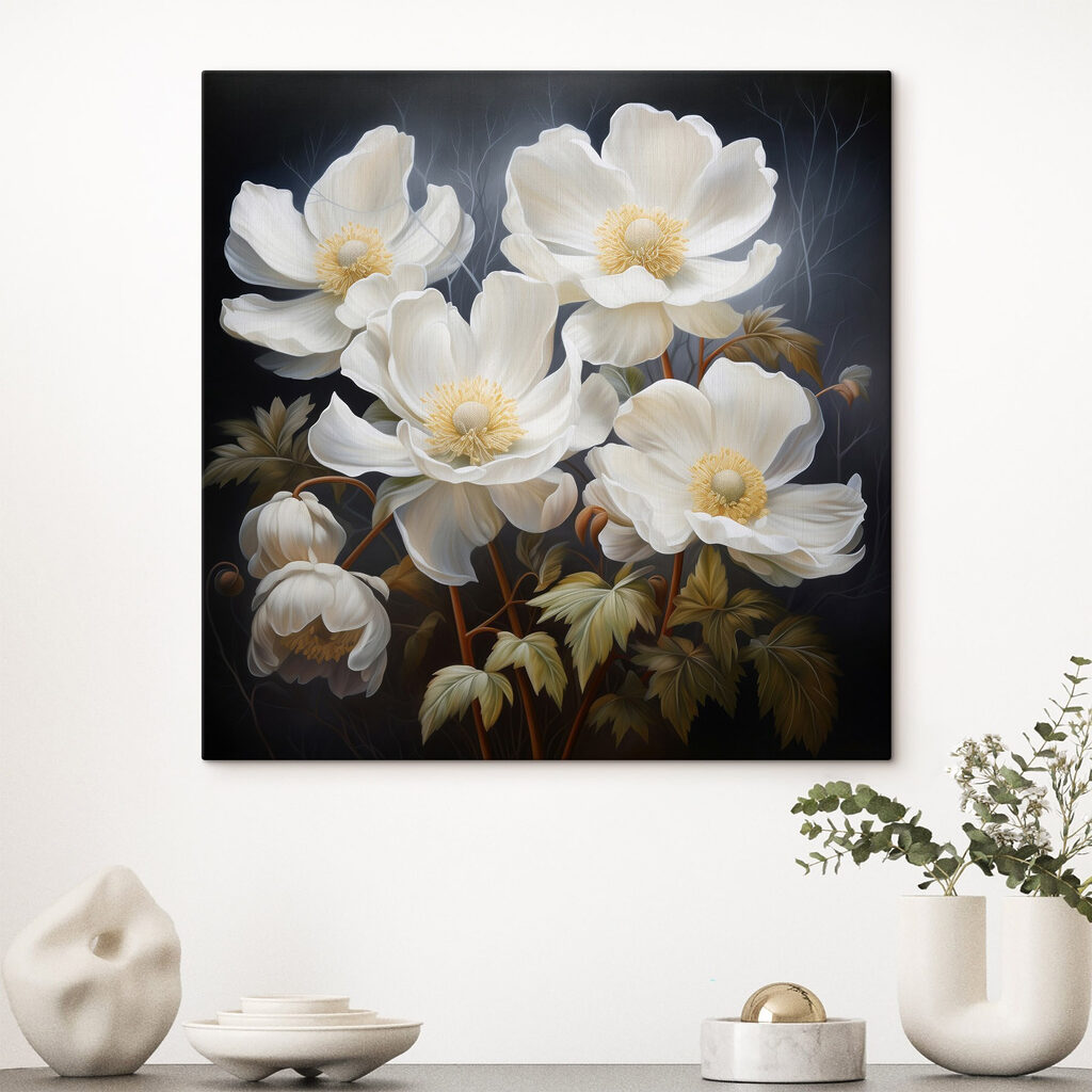 Painting of white flowers