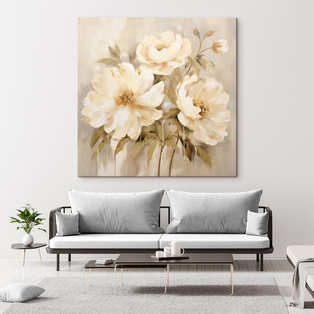 Painting of flowers on a wall Painting of flowers on a wall