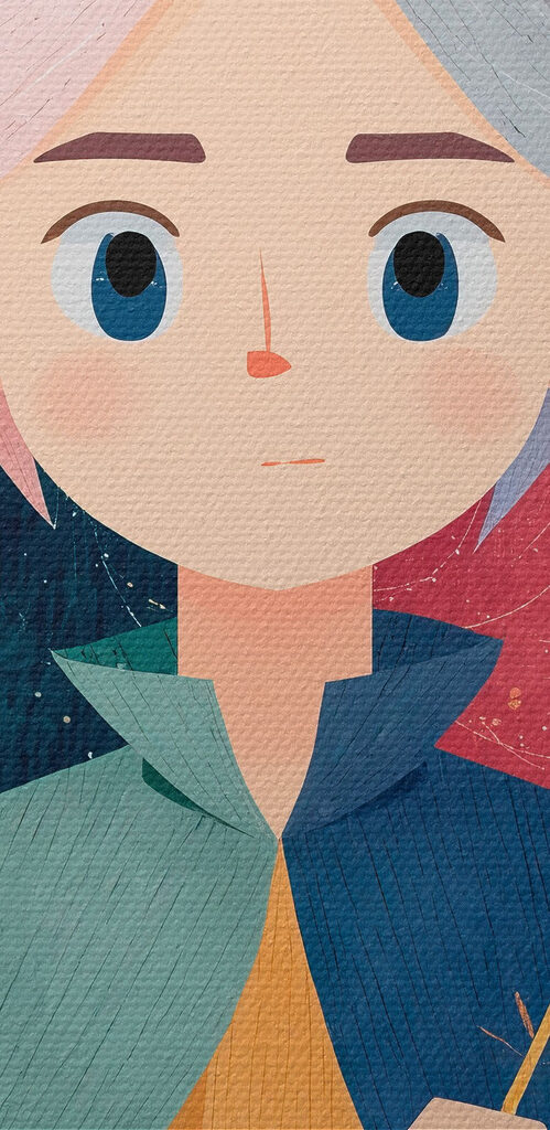 Cartoon of a boy with wings and a crown