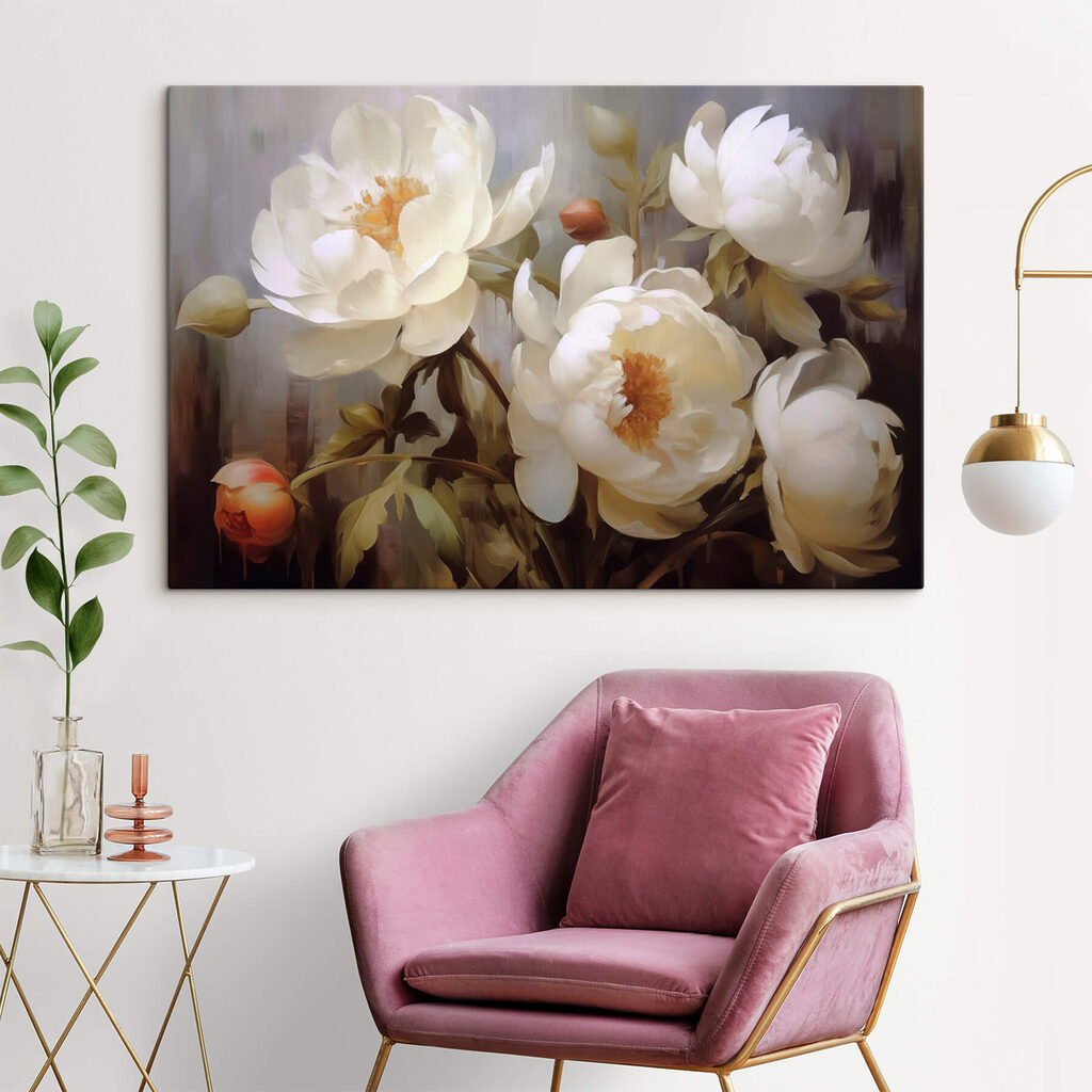 Painting of white flowers