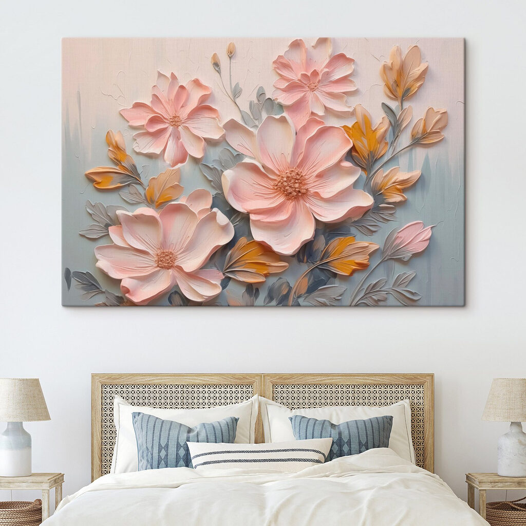 Painting of flowers and leaves