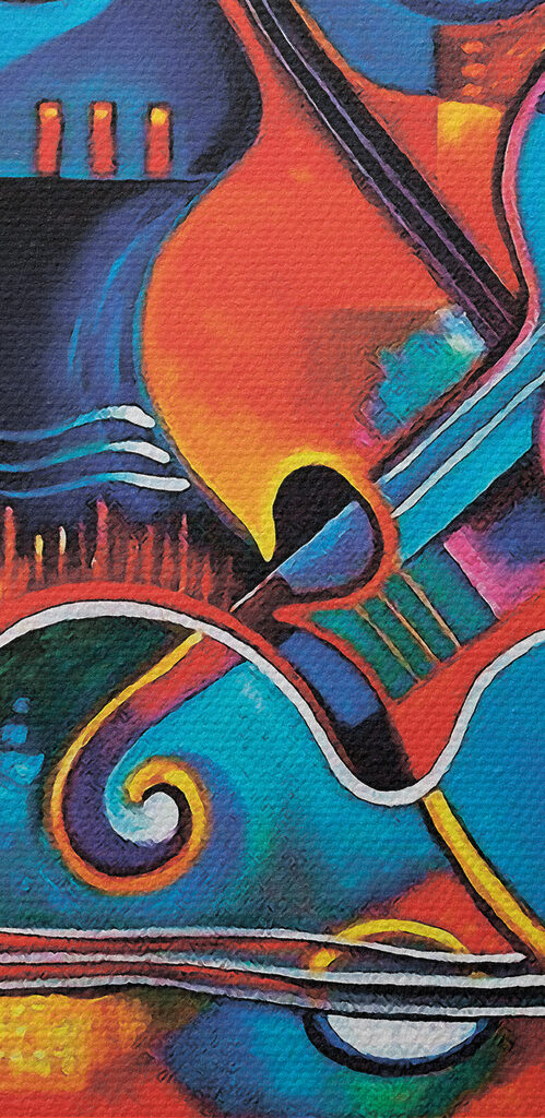 A colorful art piece of artwork